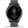 Часы GARMIN VENU 2S SLATE STAINLESS STEEL BEZEL WITH GRAPHITE CASE AND SILICONE BAND 010-02429-10