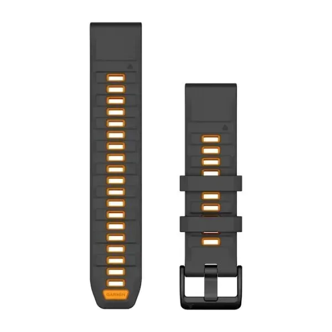 Ремешок GARMIN QUICKFIT 22 силиконовые графитовые/ярко-оранжевые 010-13392-05